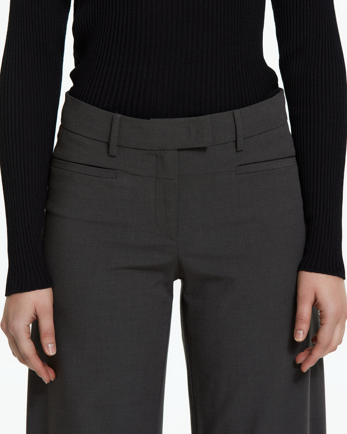 MLO Pantalone sartoriale con risvolto VERDE