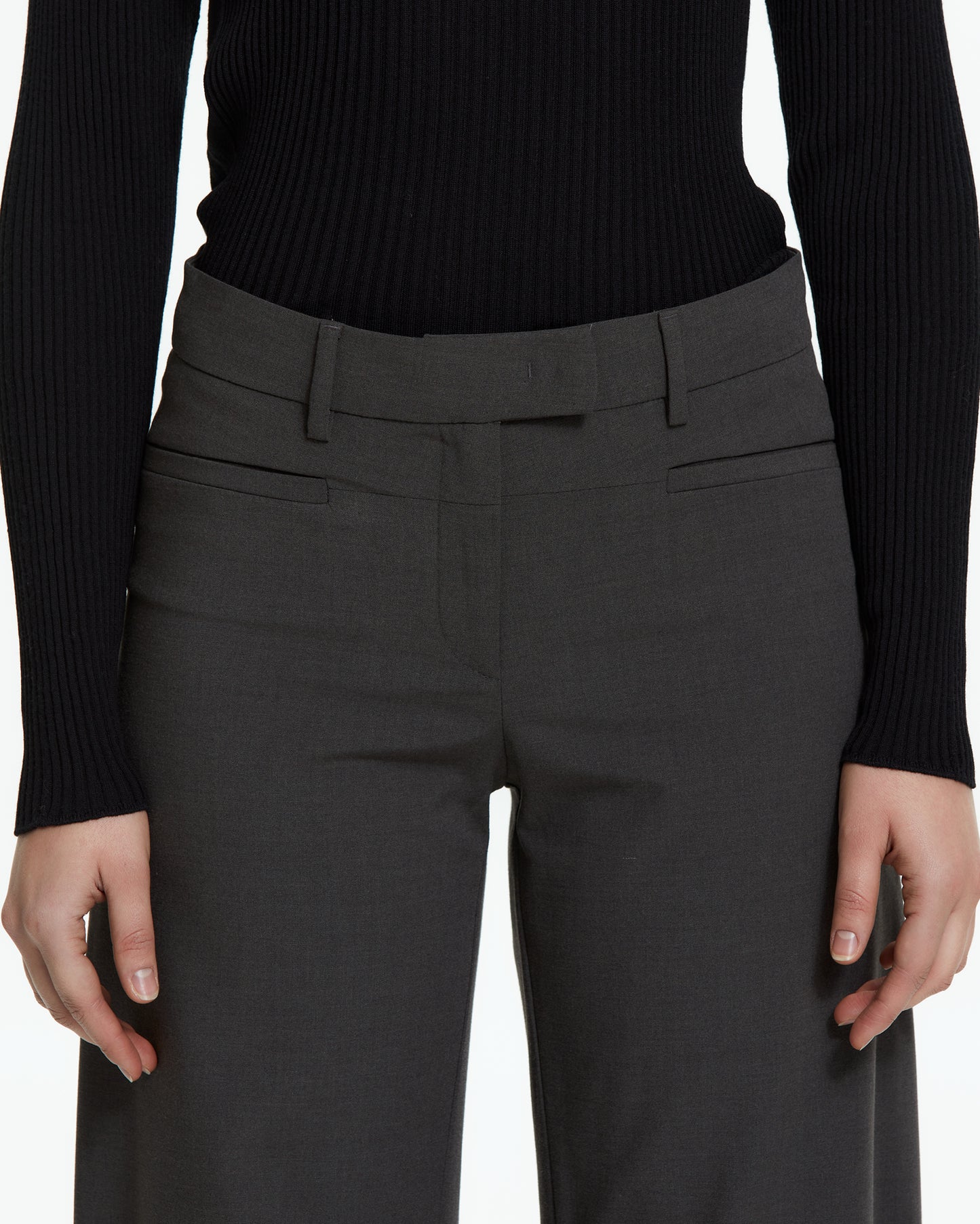 MLO Pantalone sartoriale con risvolto VERDE