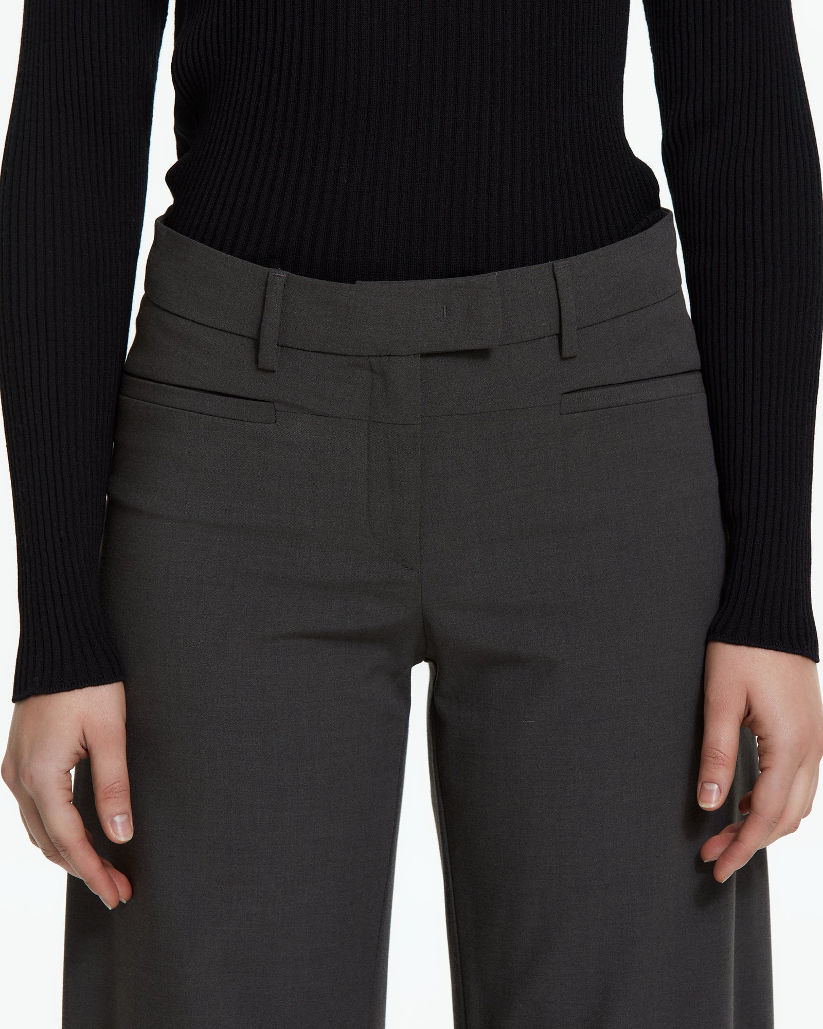 MLO Pantalone sartoriale con risvolto VERDE