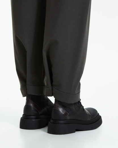 MLO Pantalone sartoriale con risvolto VERDE