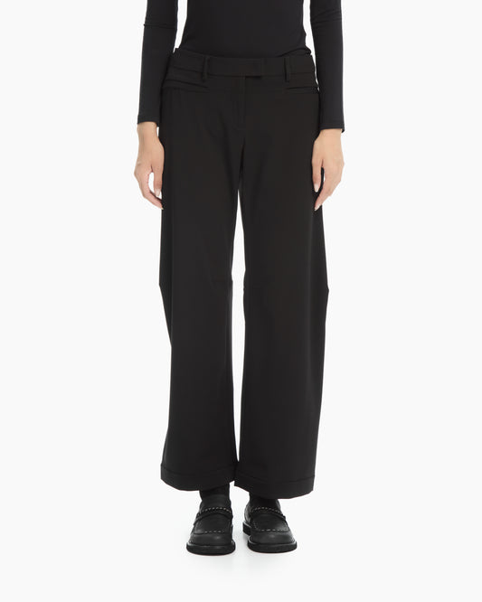 MLO Pantalone sartoriale con risvolto NERO
