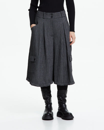MLO Pantalone cropped con tasche cargo GRIGIO