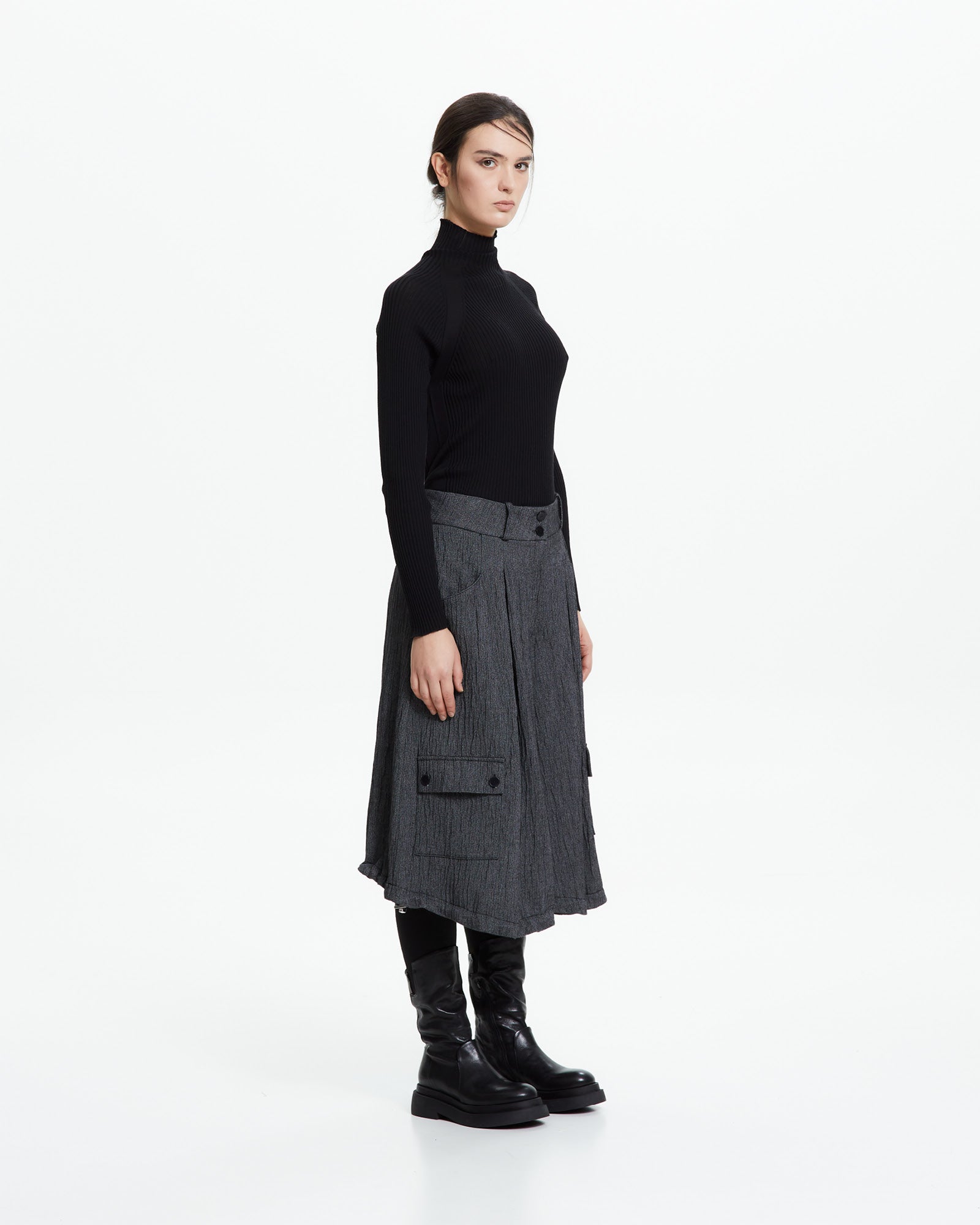 MLO Pantalone cropped con tasche cargo GRIGIO