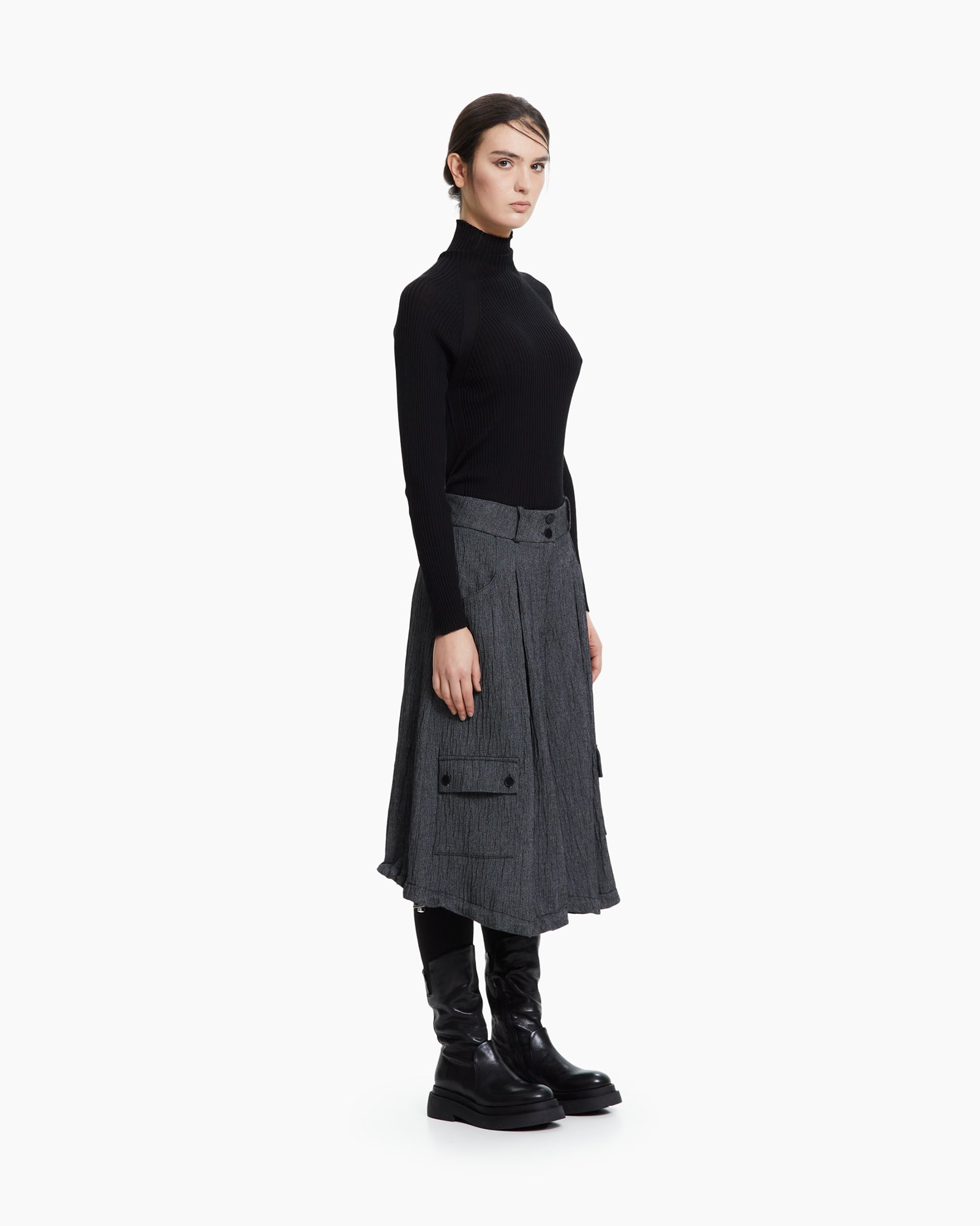 MLO Pantalone cropped con tasche cargo GRIGIO