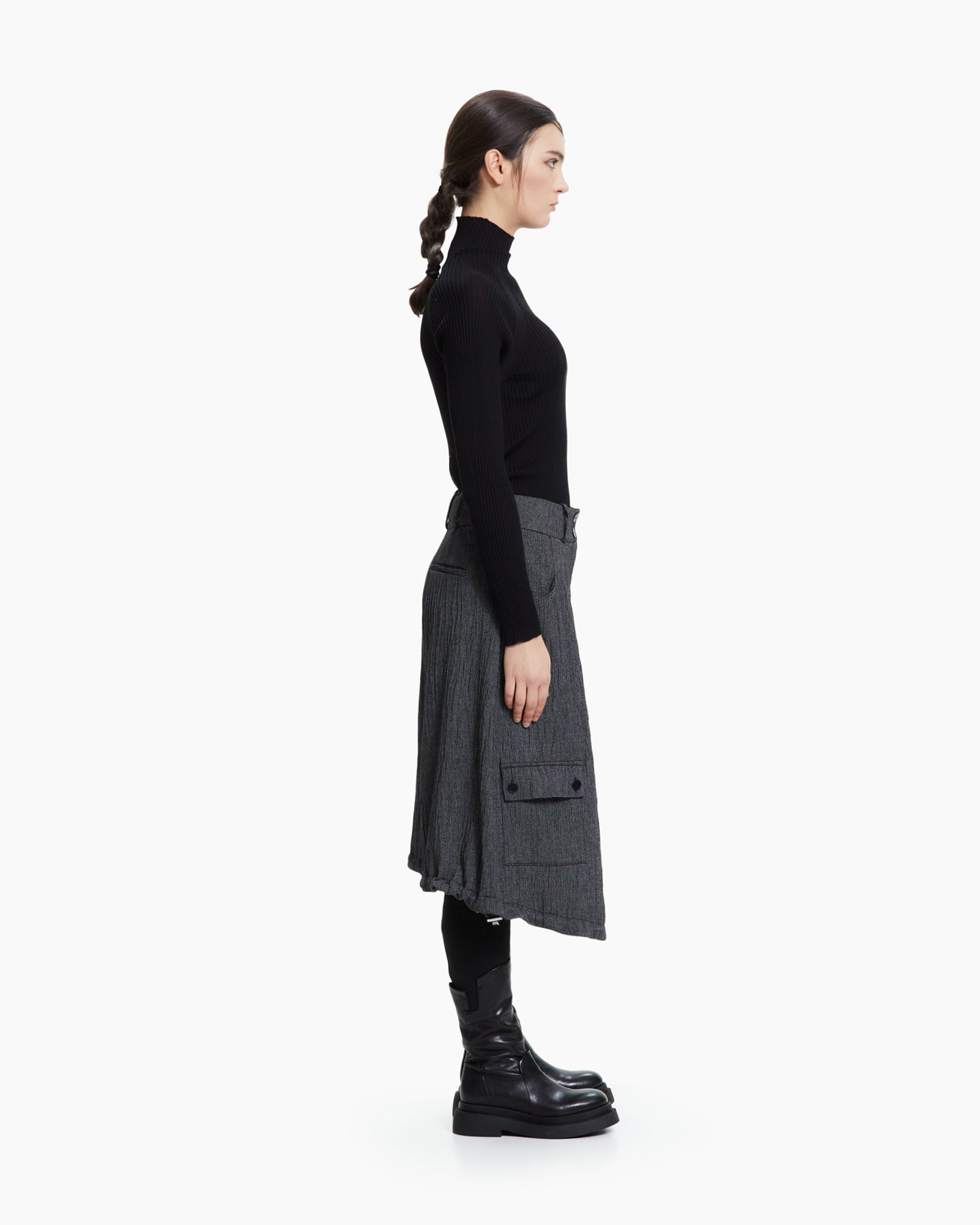 MLO Pantalone cropped con tasche cargo GRIGIO