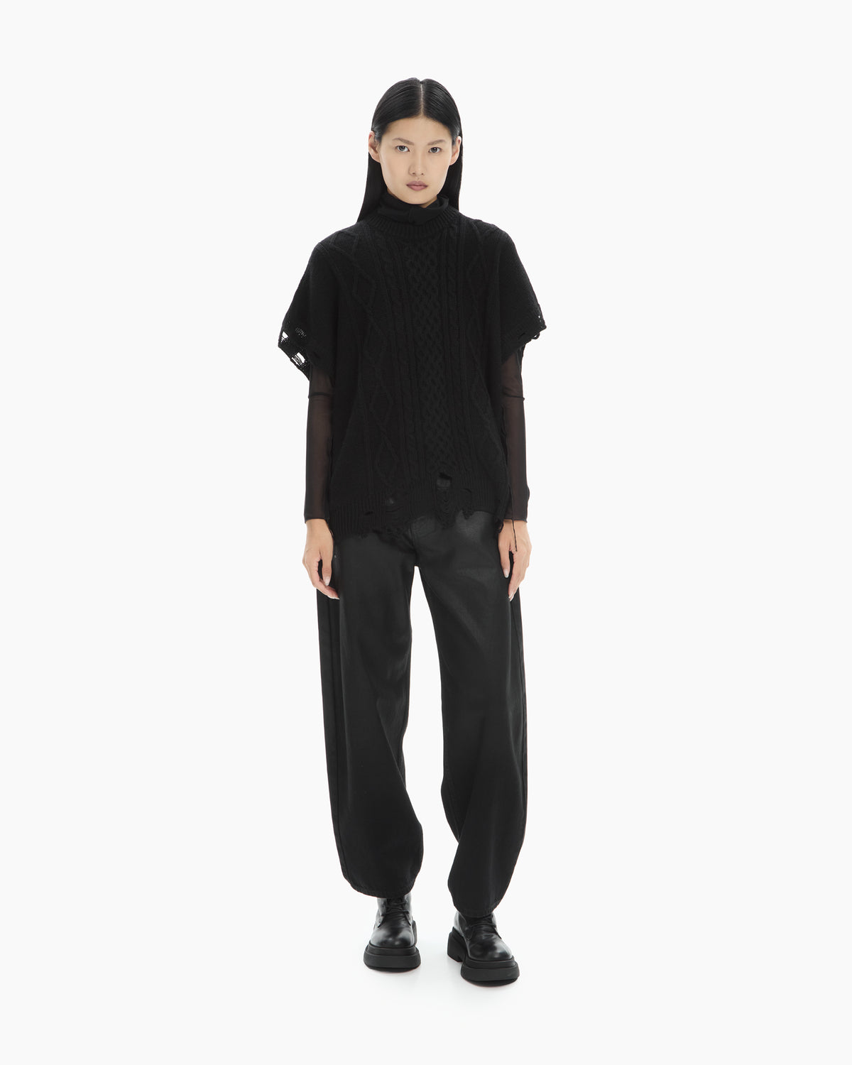 MLO Pantaloni neri a gamba ampia NERO
