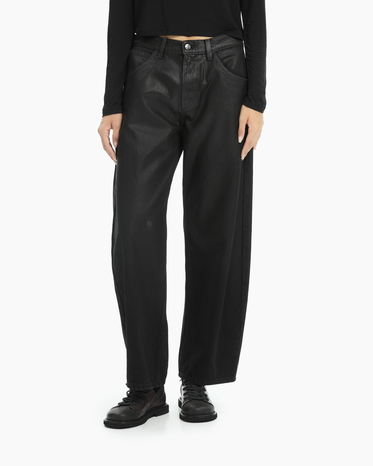 MLO Pantaloni neri a gamba ampia NERO