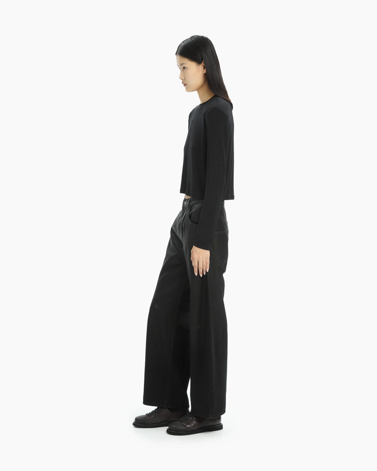 MLO Pantaloni neri a gamba ampia NERO