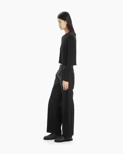 MLO Pantaloni neri a gamba ampia NERO