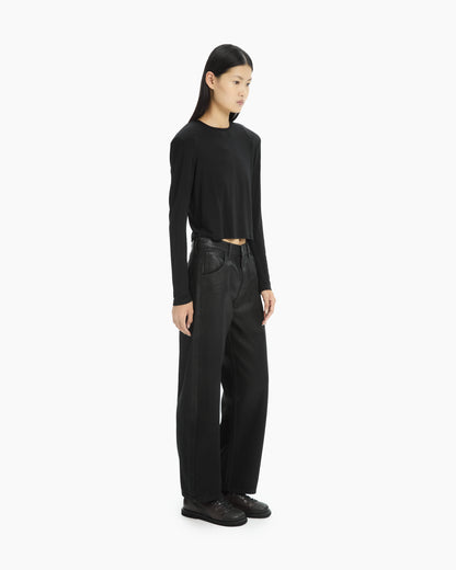 MLO Pantaloni neri a gamba ampia NERO