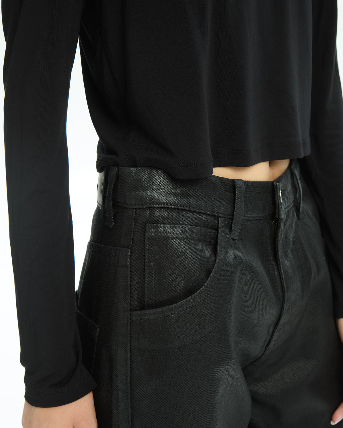 MLO Pantaloni neri a gamba ampia NERO