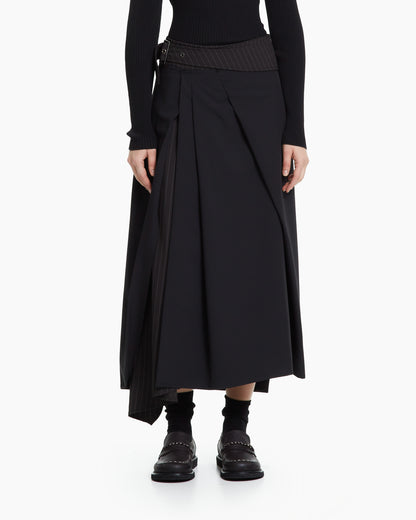 MLO Gonna midi asimmetrica NERO