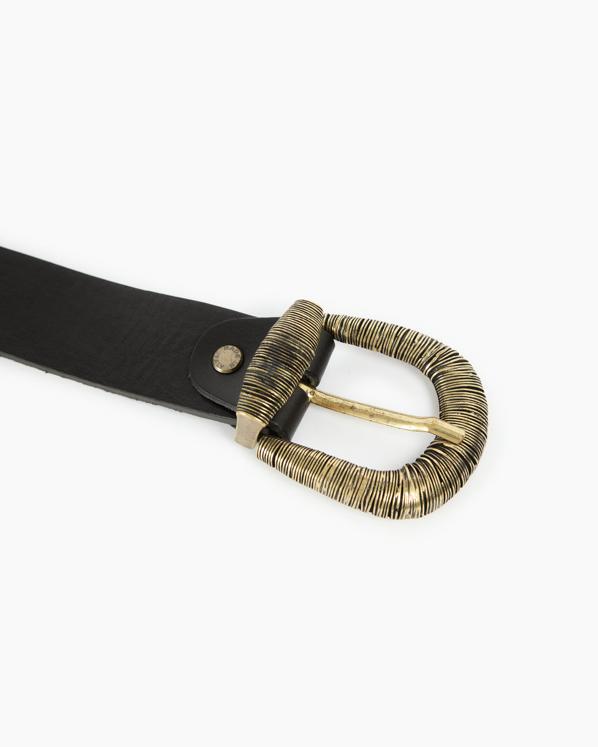 MLO Cintura in pelle con fibbia scultorea NERO