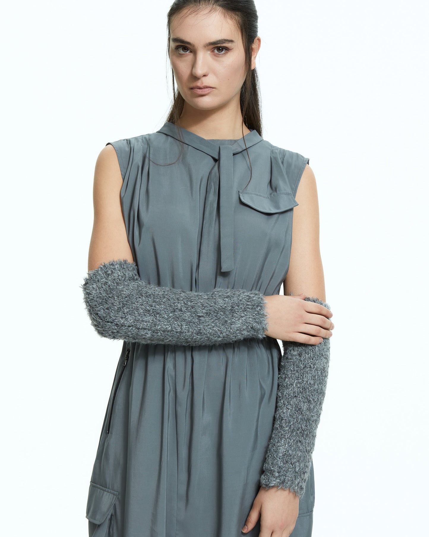 MLO Manicotti in maglia GRIGIO
