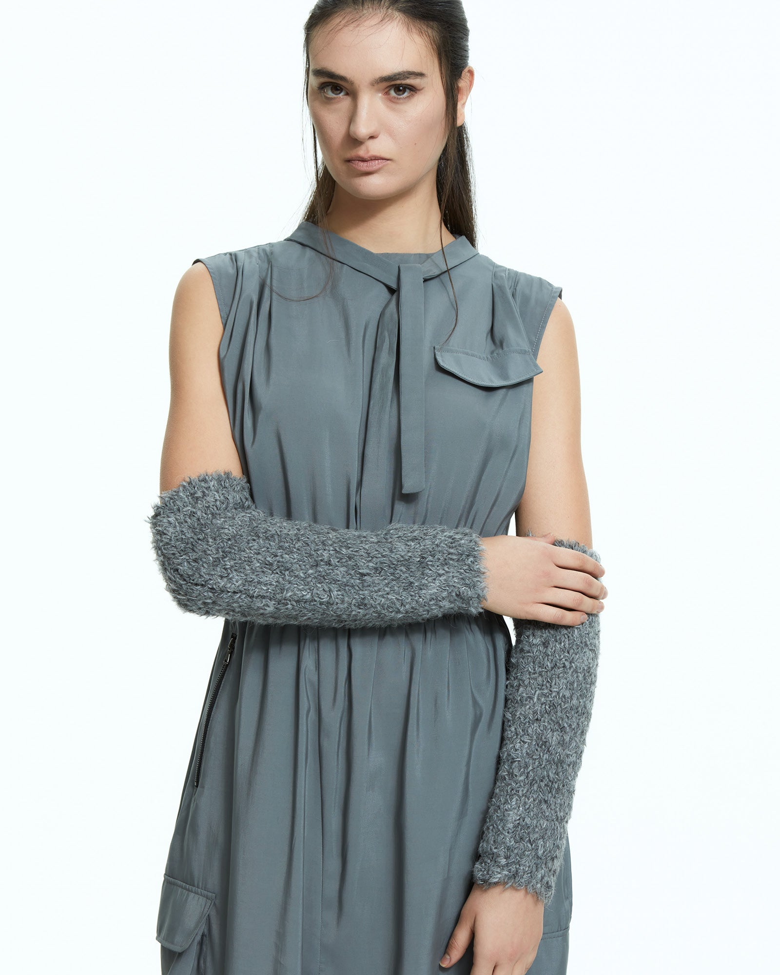 MLO Manicotti in maglia GRIGIO