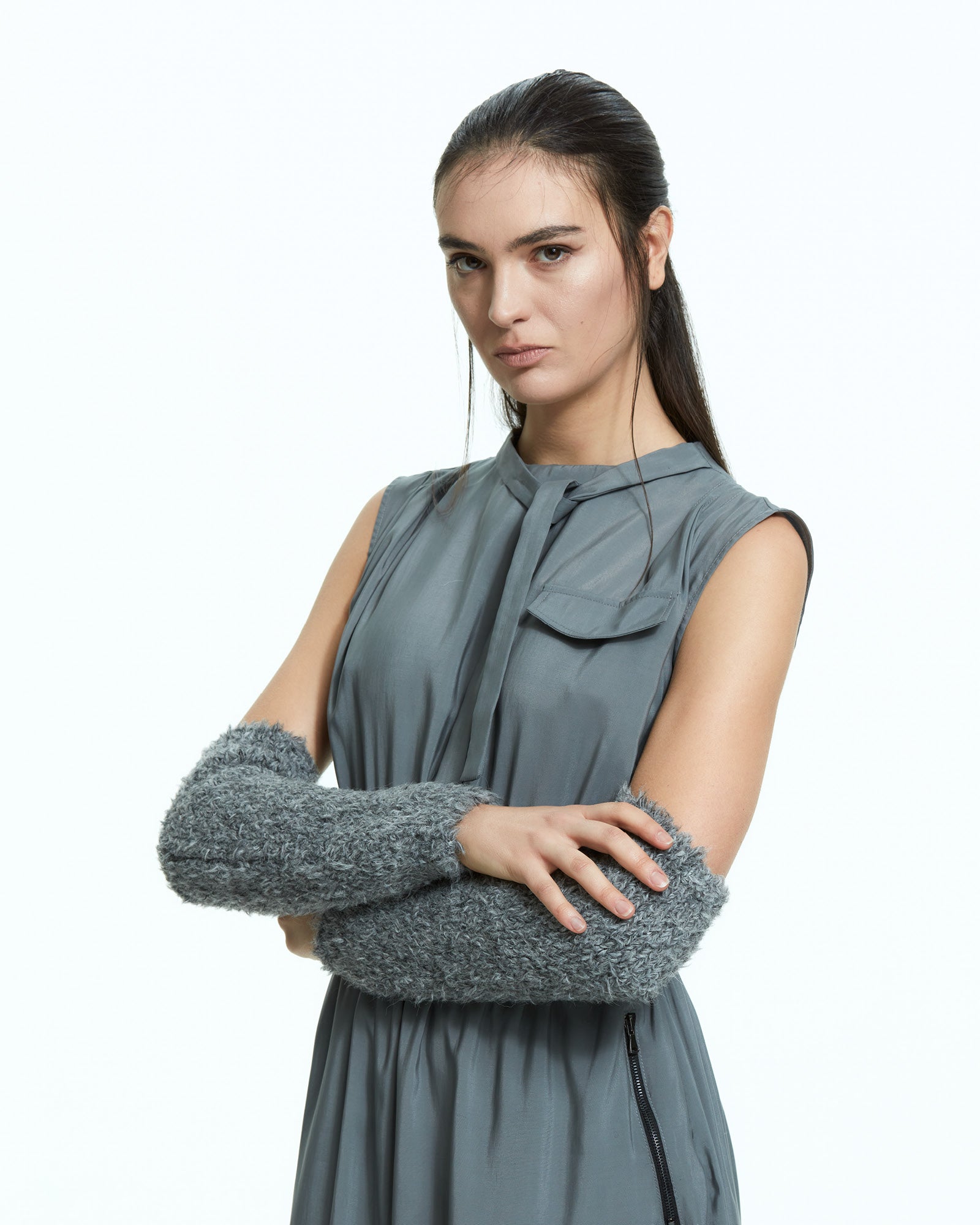 MLO Manicotti in maglia GRIGIO