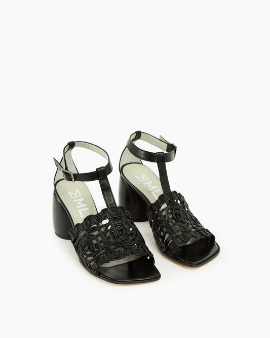 MLO Sandalo con tacco medio largo NERO