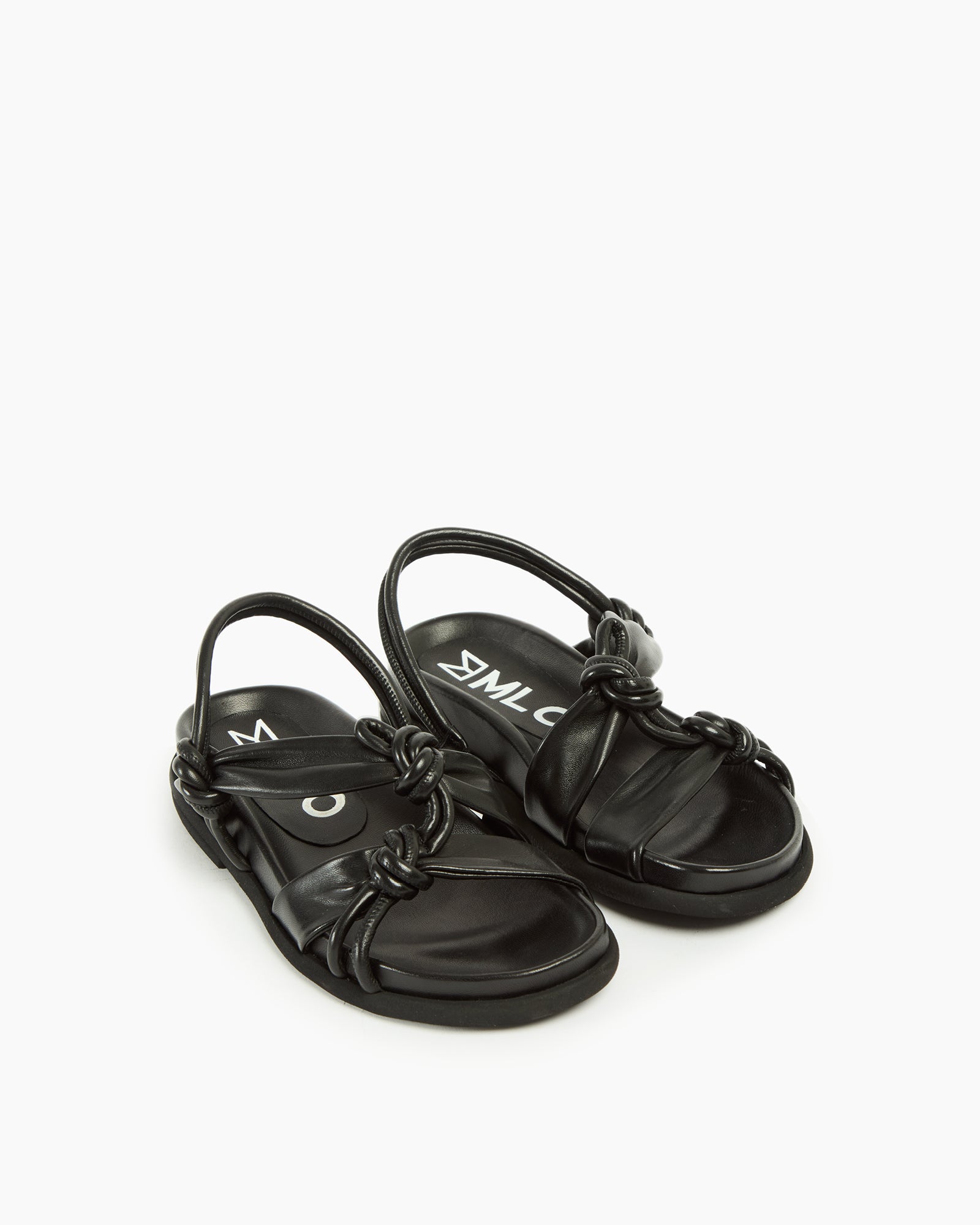 MLO Sandalo con nodi decorativi NERO