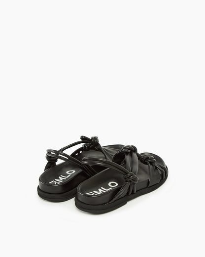 MLO Sandalo con nodi decorativi NERO