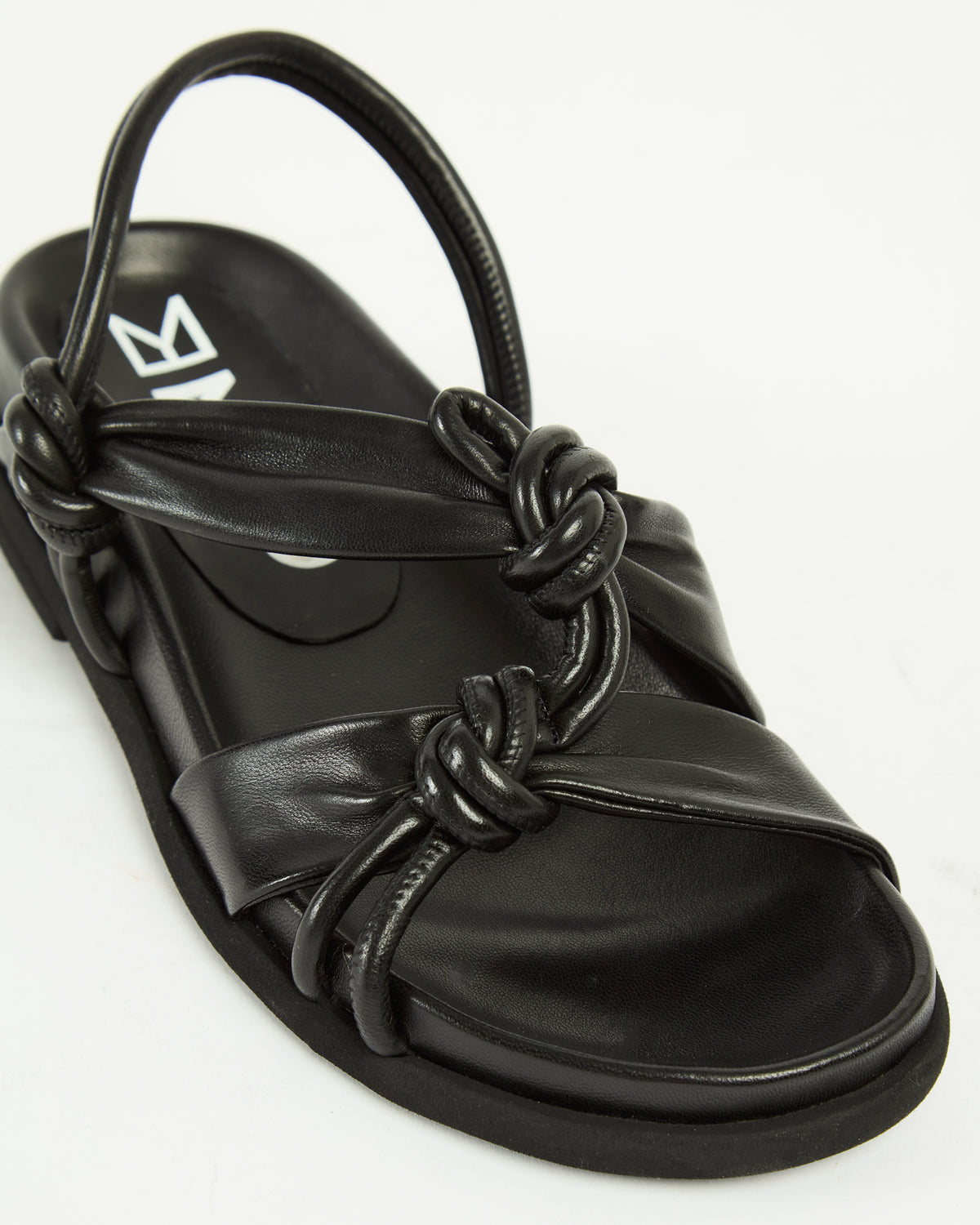 MLO Sandalo con nodi decorativi NERO