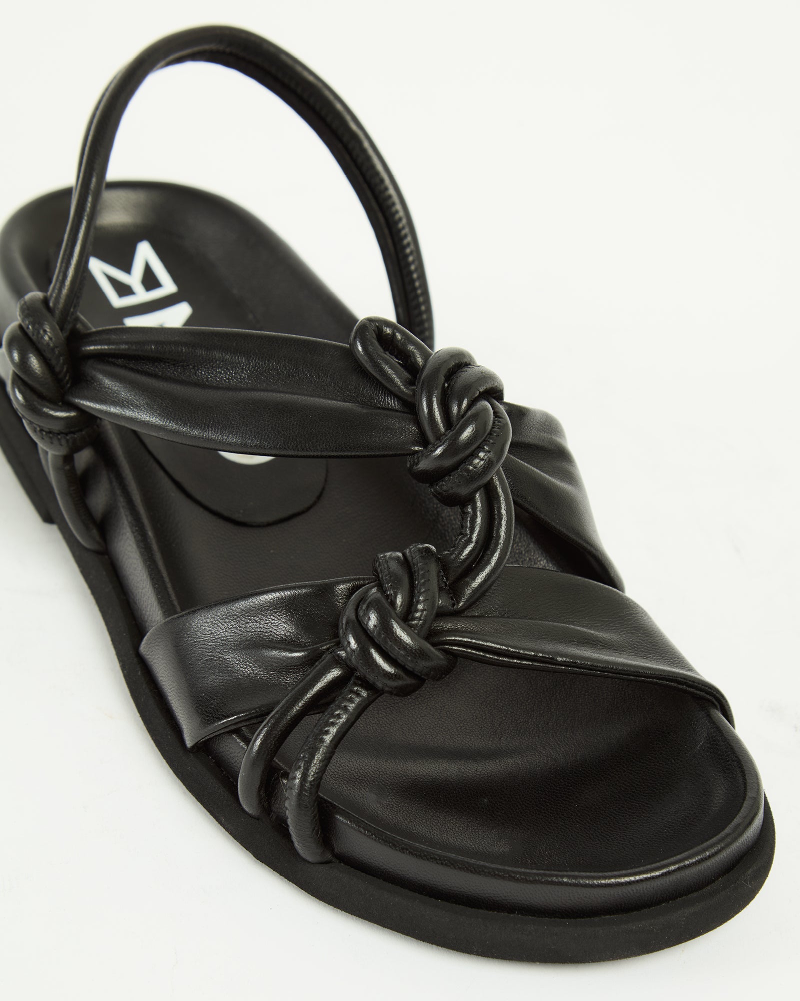 MLO Sandalo con nodi decorativi NERO