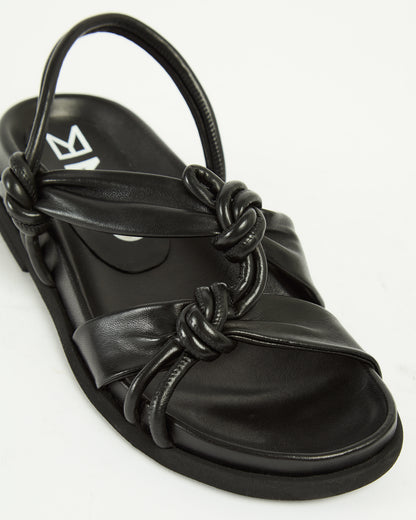 MLO Sandalo con nodi decorativi NERO