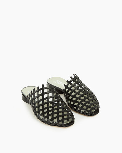 MLO Sandalo mules intrecciato NERO