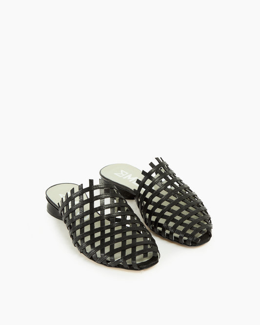 MLO Sandalo mules intrecciato NERO