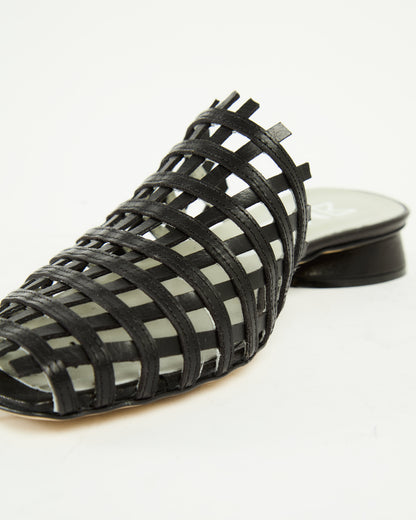 MLO Sandalo mules intrecciato NERO