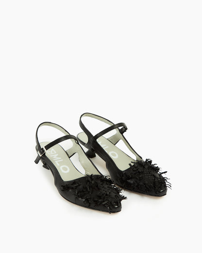 MLO Slingback con lavorazione intrecciata NERO