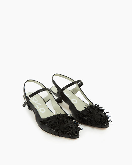 MLO Slingback con lavorazione intrecciata NERO