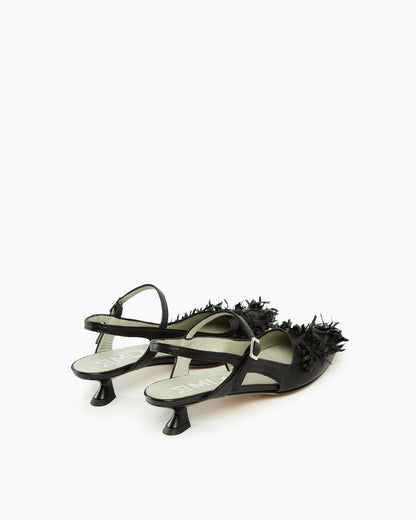 MLO Slingback con lavorazione intrecciata NERO