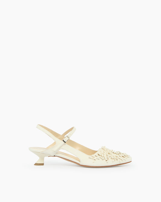 MLO Slingback con lavorazione intrecciata BIANCO