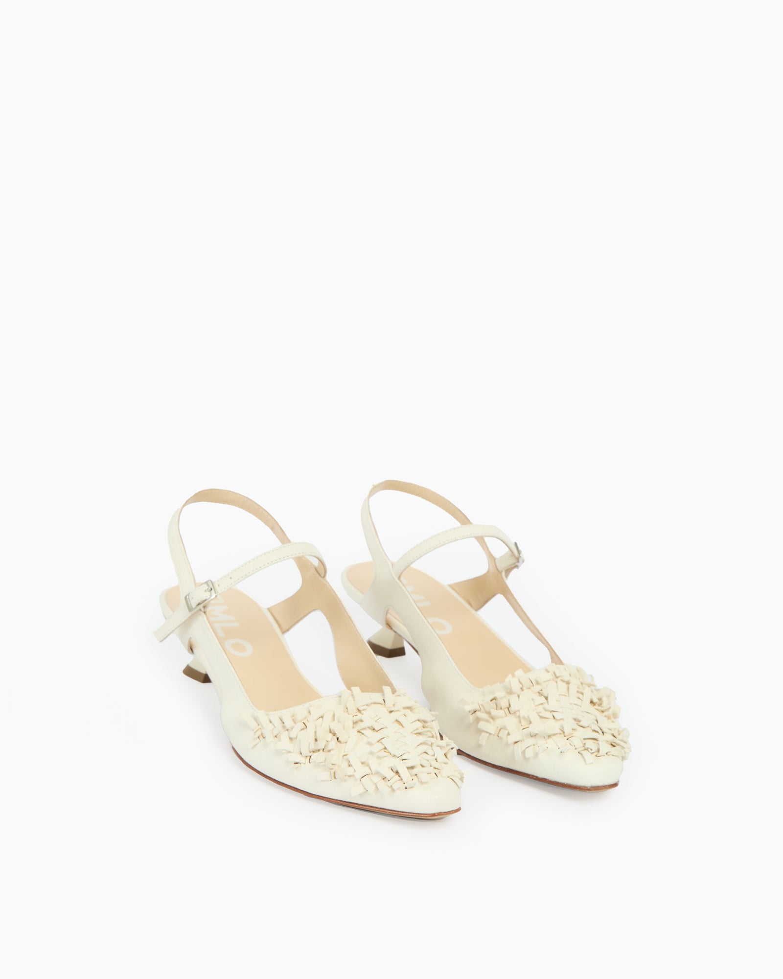 MLO Slingback con lavorazione intrecciata BIANCO