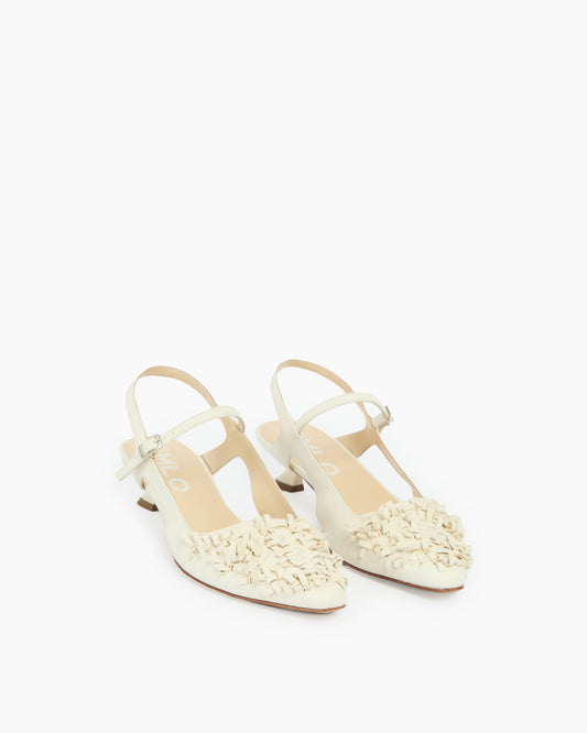MLO Slingback con lavorazione intrecciata BIANCO