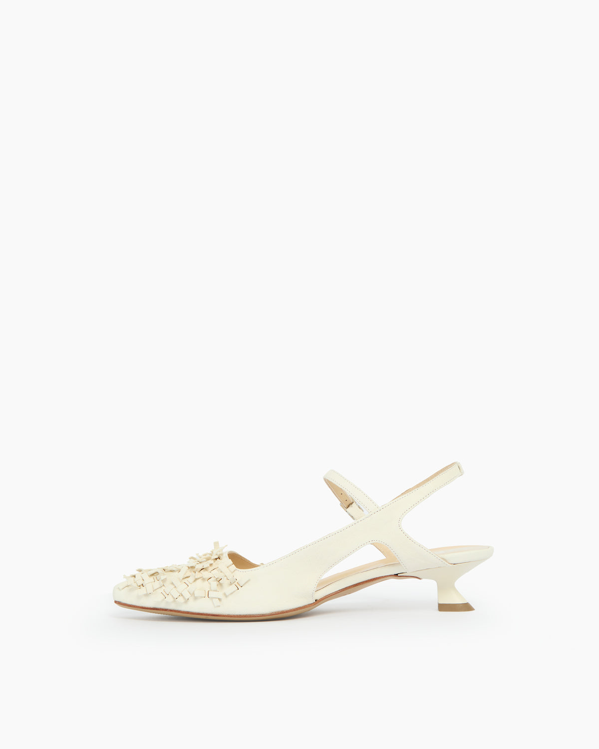 MLO Slingback con lavorazione intrecciata BIANCO