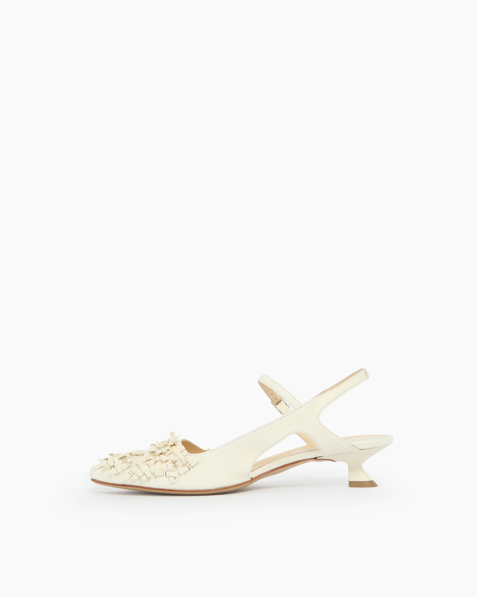 MLO Slingback con lavorazione intrecciata BIANCO