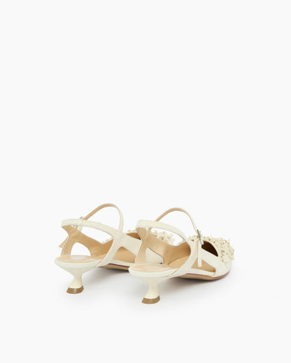MLO Slingback con lavorazione intrecciata BIANCO