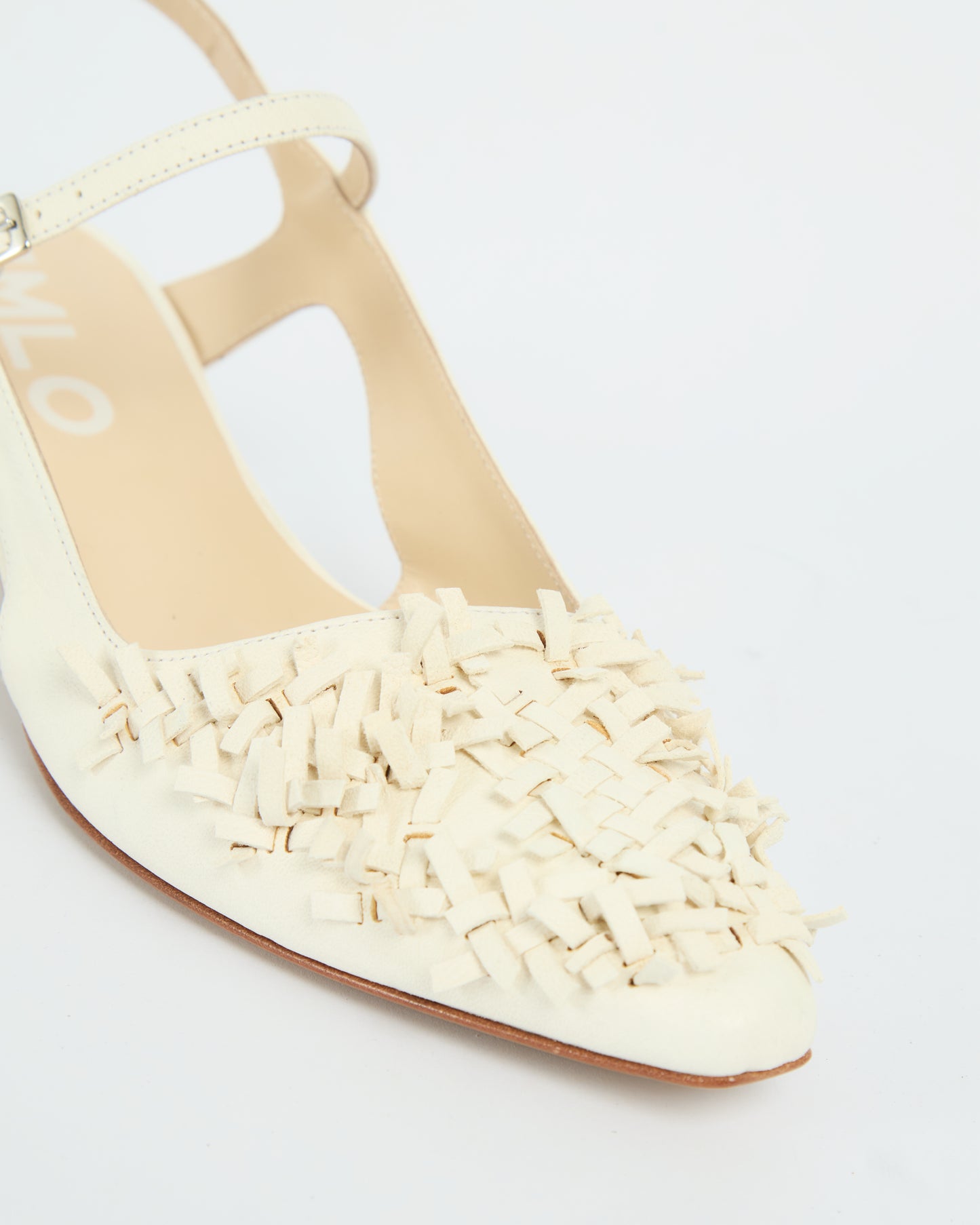 MLO Slingback con lavorazione intrecciata BIANCO