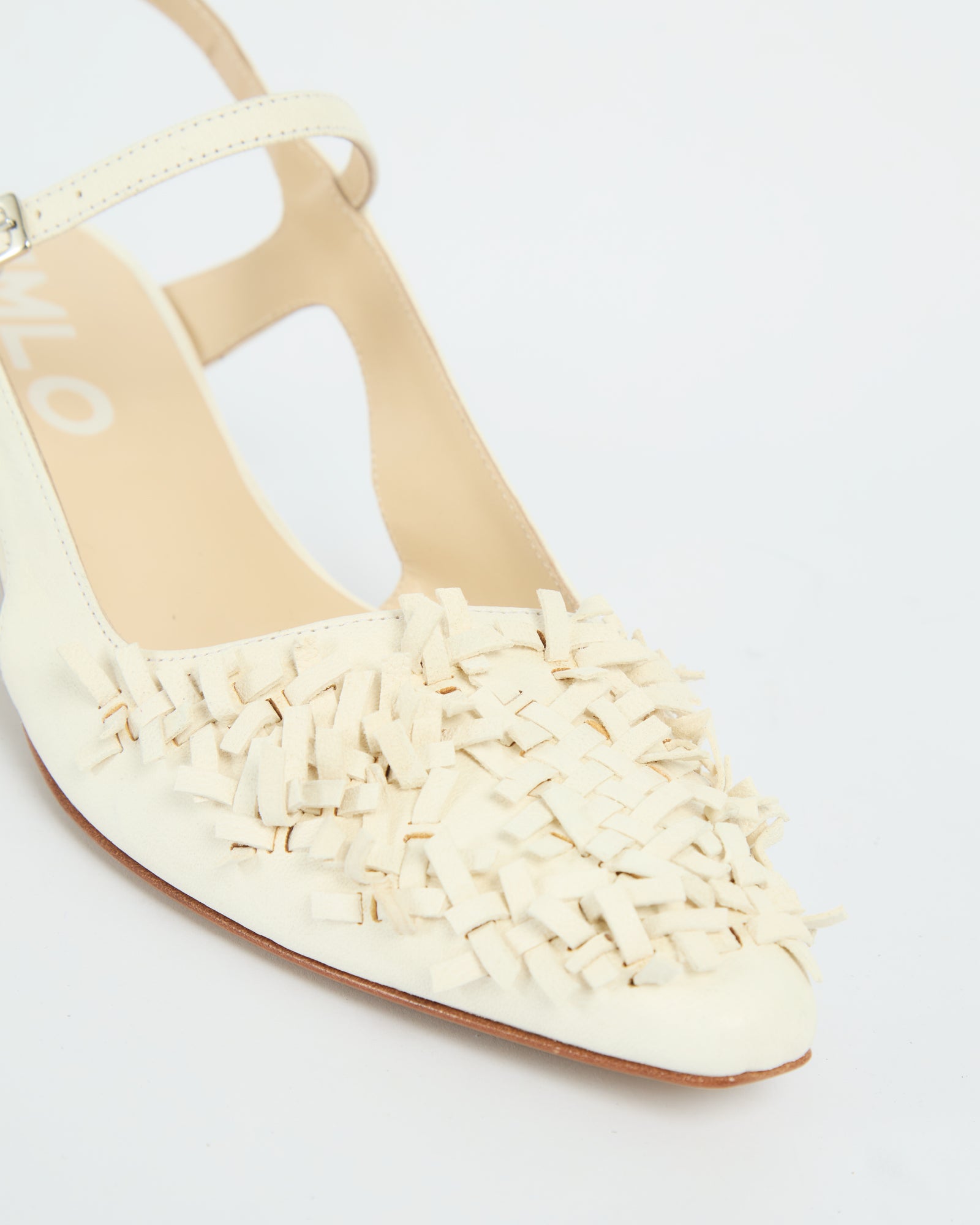 MLO Slingback con lavorazione intrecciata BIANCO