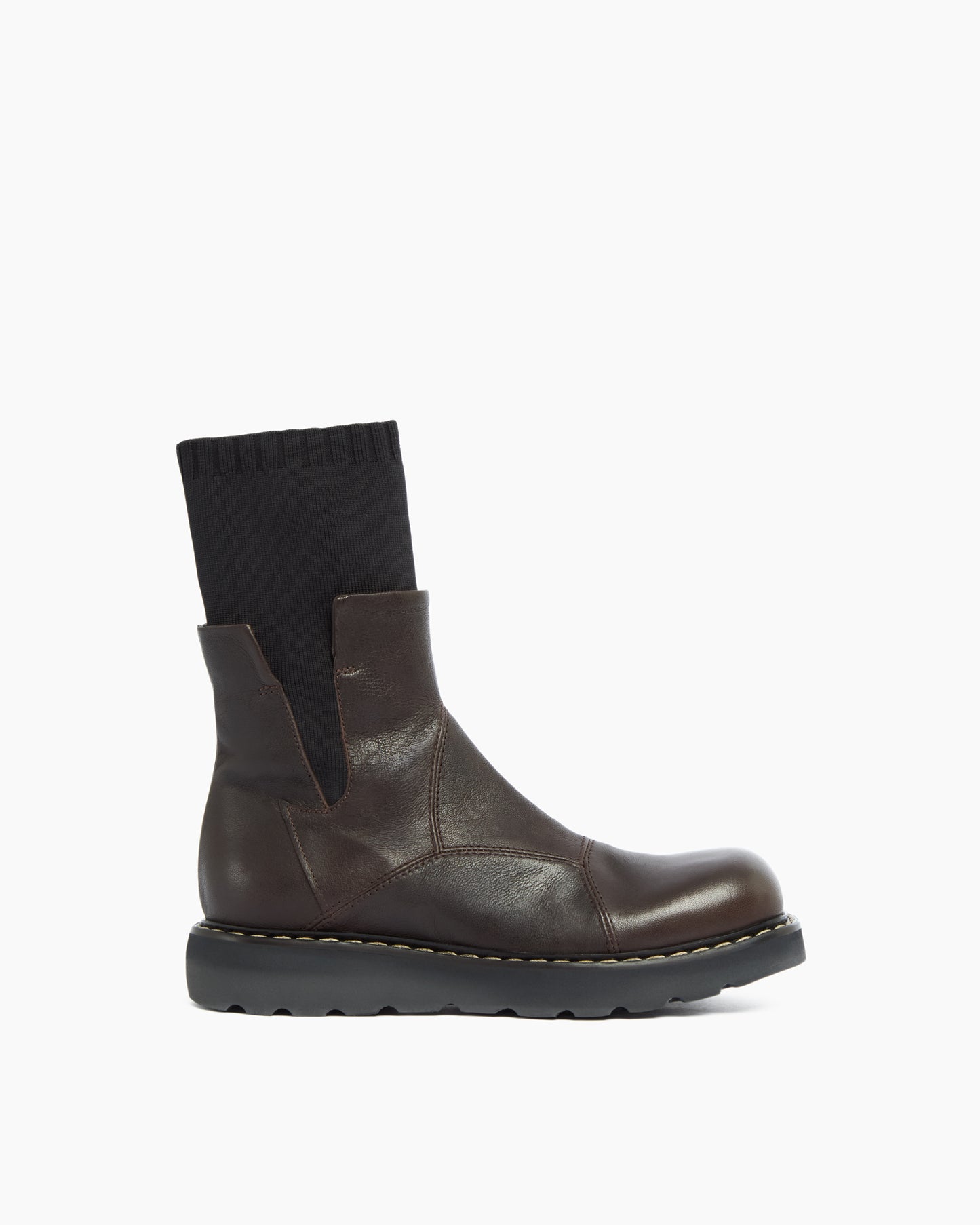 MLO Stivaletto in pelle con gambale elasticizzato MARRONE