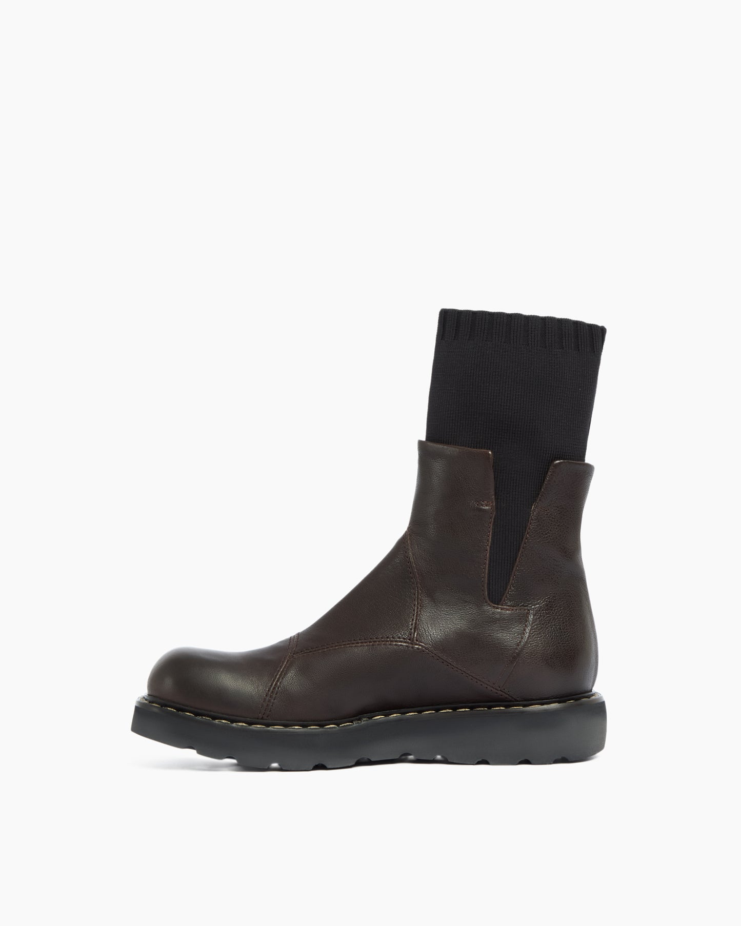 MLO Stivaletto in pelle con gambale elasticizzato MARRONE