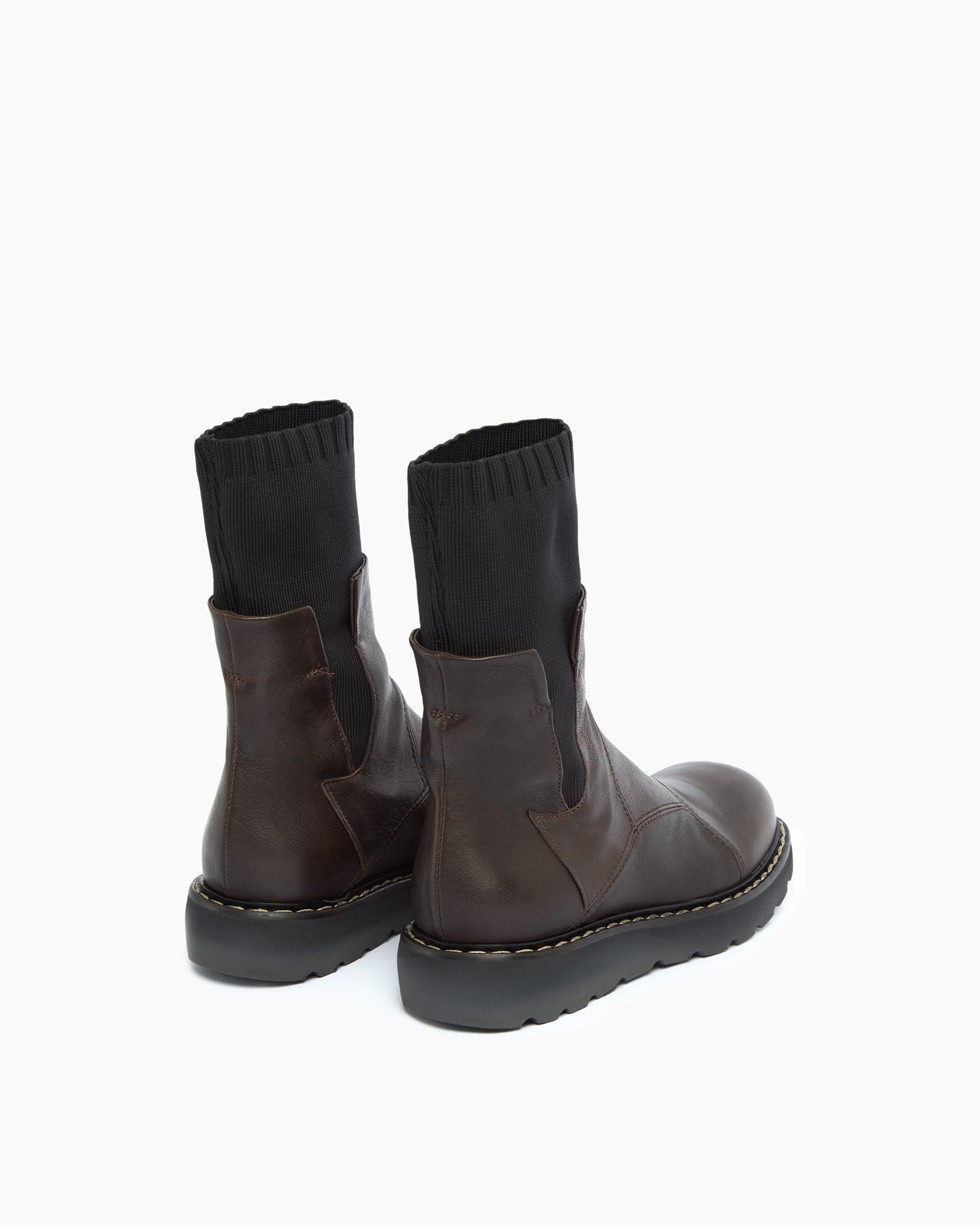 MLO Stivaletto in pelle con gambale elasticizzato MARRONE