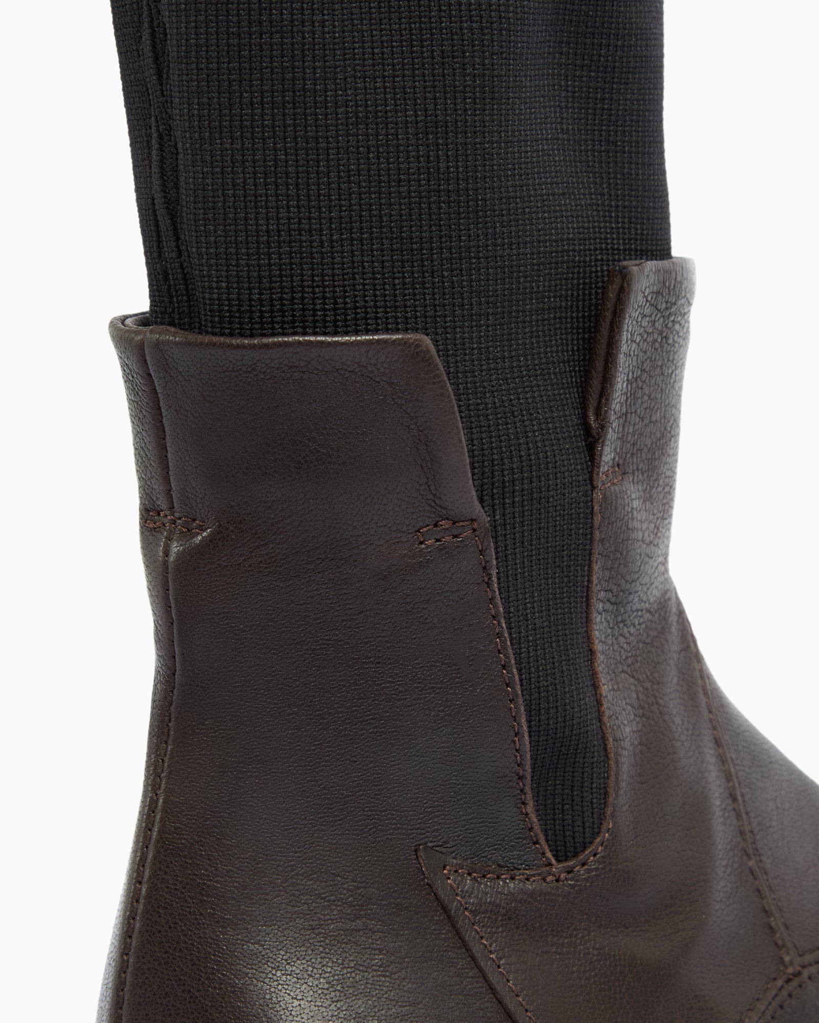 MLO Stivaletto in pelle con gambale elasticizzato MARRONE