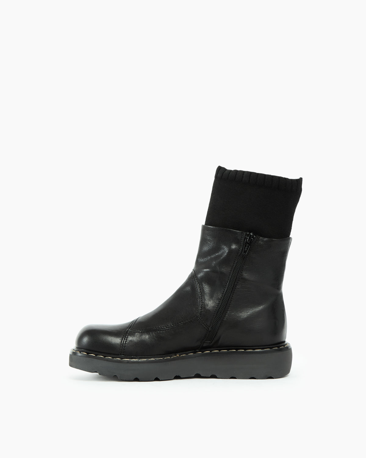 MLO Stivaletto in pelle con gambale elasticizzato NERO