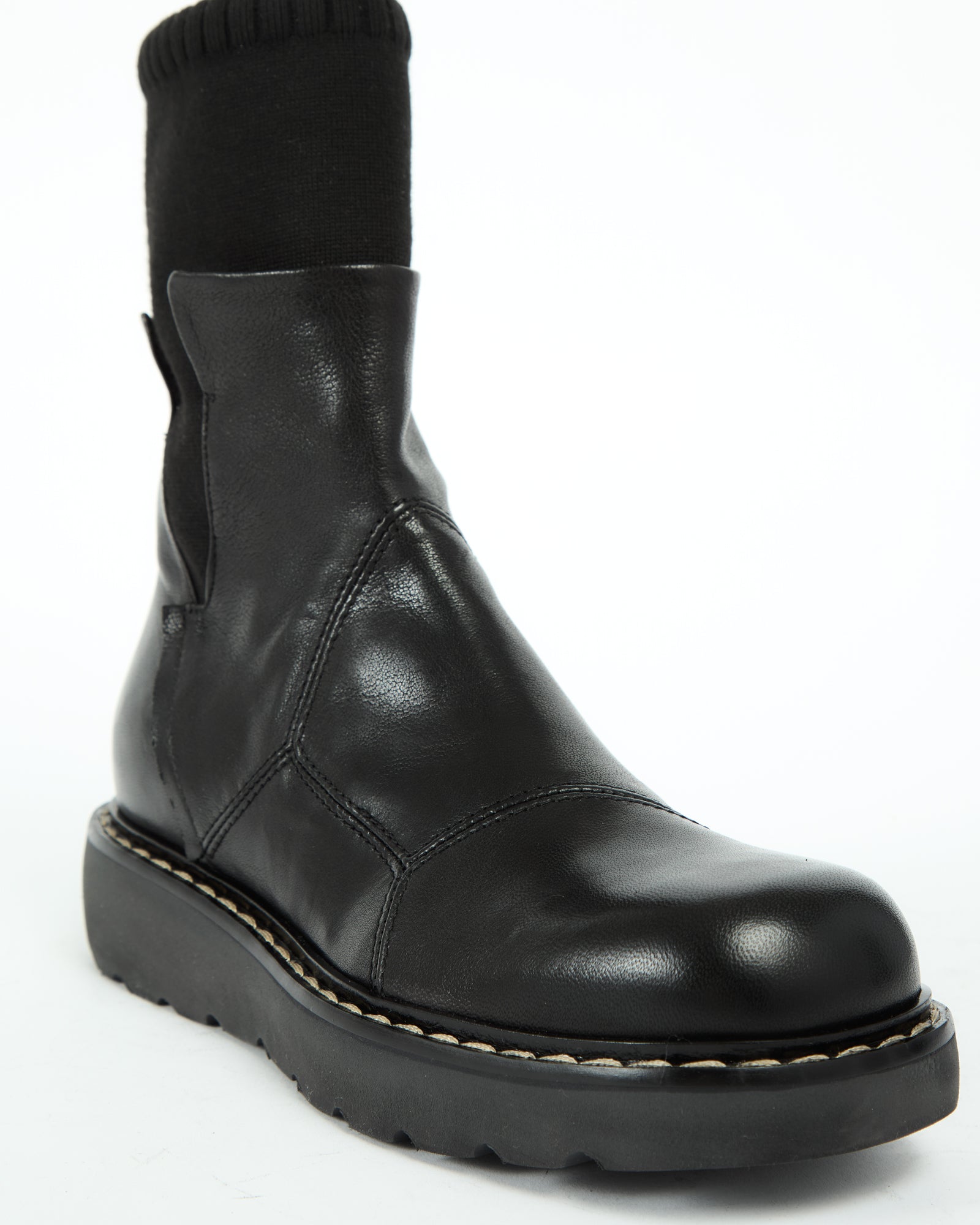 MLO Stivaletto in pelle con gambale elasticizzato NERO