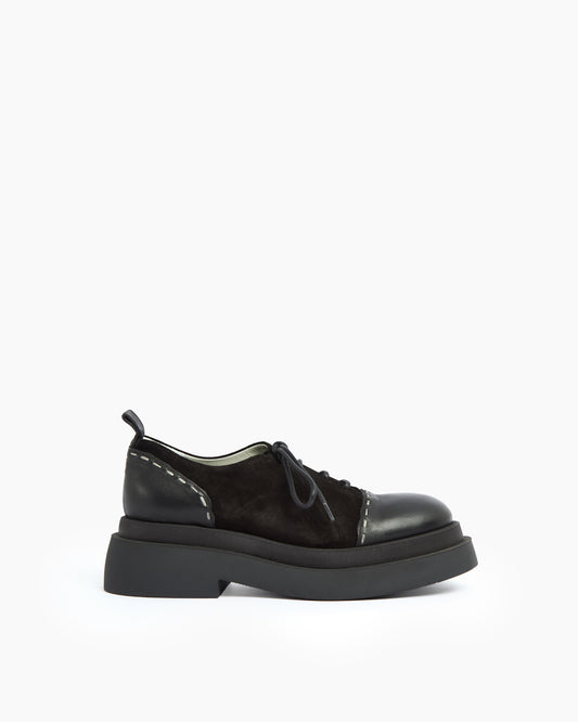 MLO Scarpa stringata NERO+NERO