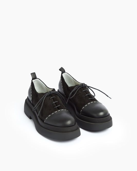 MLO Scarpa stringata NERO+NERO