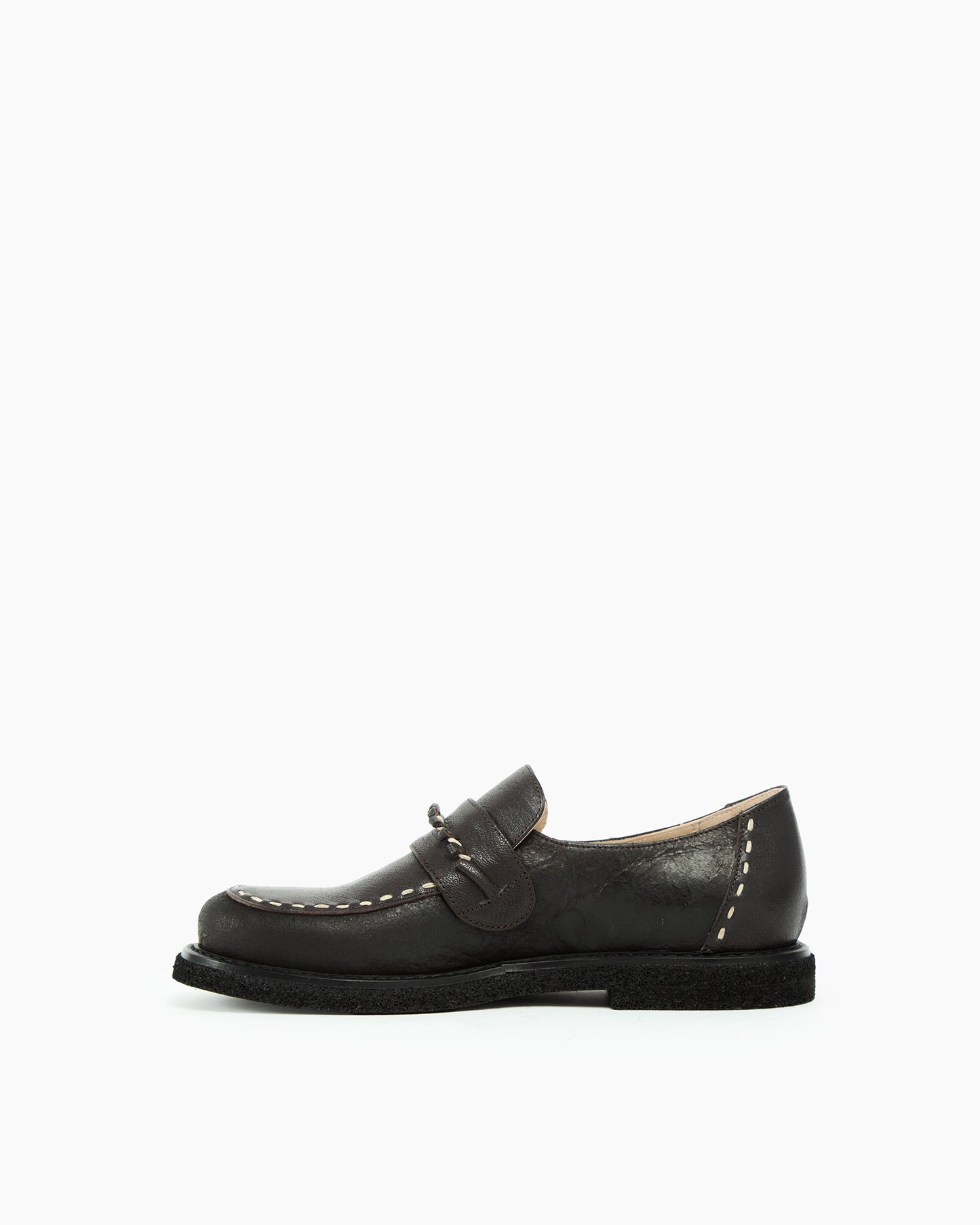 MLO Mocassino con cuciture decorative MARRONE+MARRONE