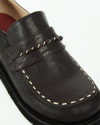 MLO Mocassino con cuciture decorative MARRONE+MARRONE